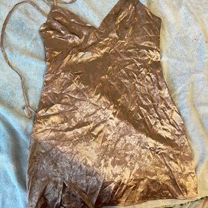 Copper satin dress